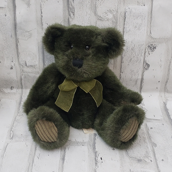 Vintage First and Main Avocado Plush Green Teddy Bear, 8" Seated - Picture 3 of 11